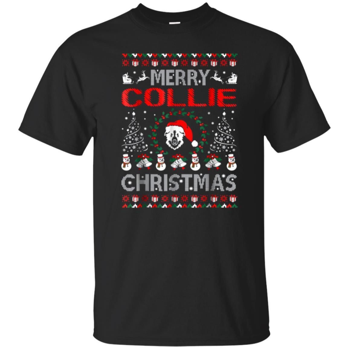 Buy Merry Collie Christmas Ugly Sweater Tshirt