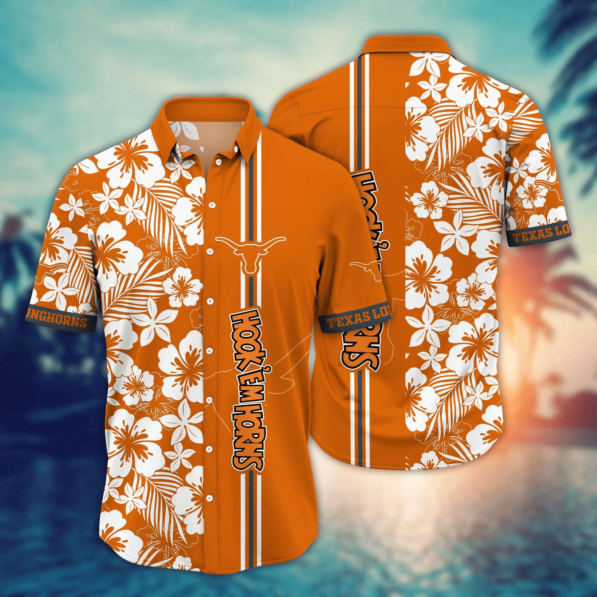 Texas Longhorns NCCA Hawaiian Shirt Sunshinetime Aloha Shirt