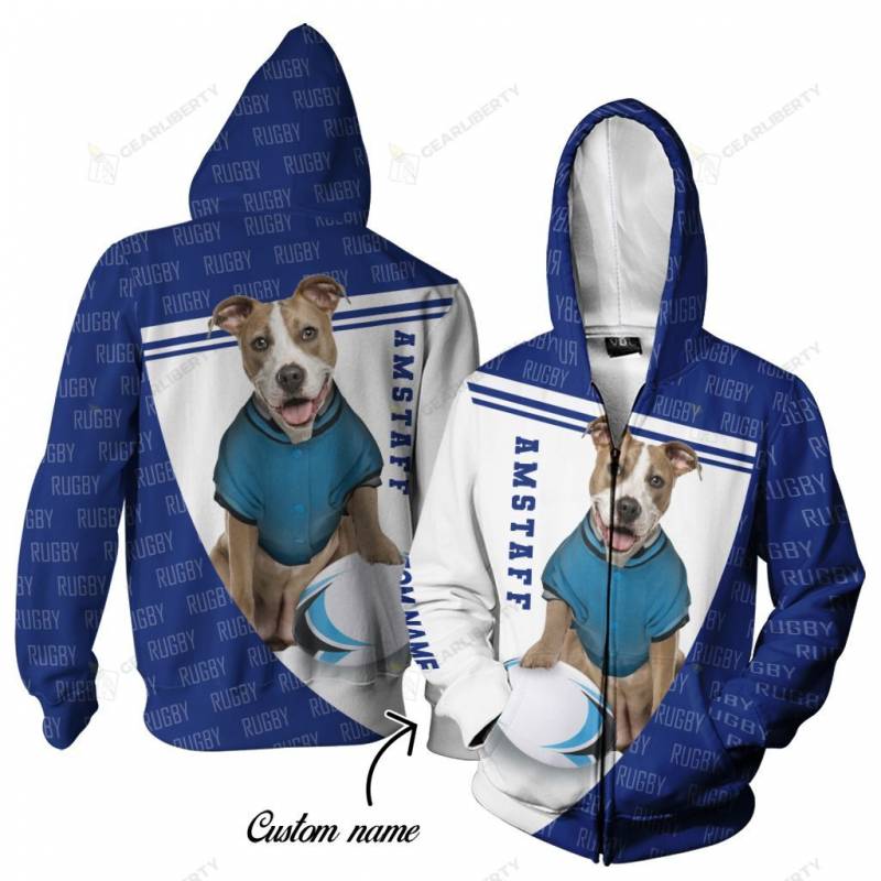 American Staffordshire Terrier & Rugby Custom Name 0043 NNSA0026