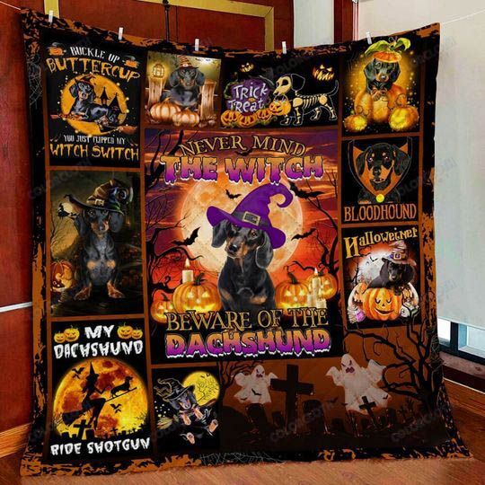 Halloween Beware Of The Dachshund Quilt Blanket Ht040809