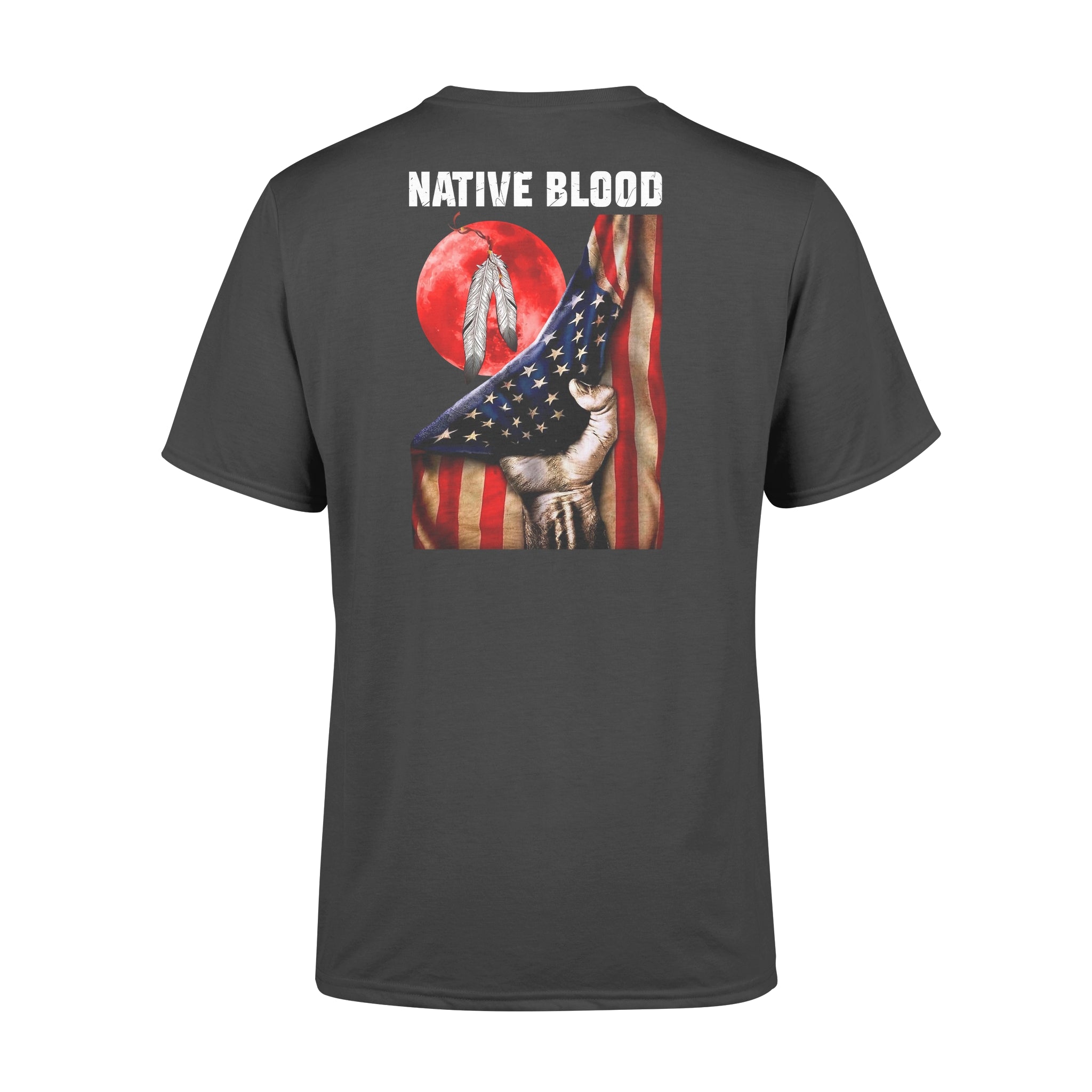 Native Blood American Flag For Native American – Premium T-shirt