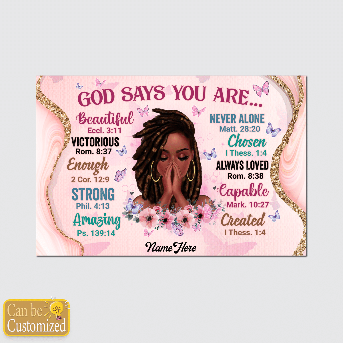Personalized Canvas Poster Wall Decor For Black Girl God Says You Are Canvas Poster