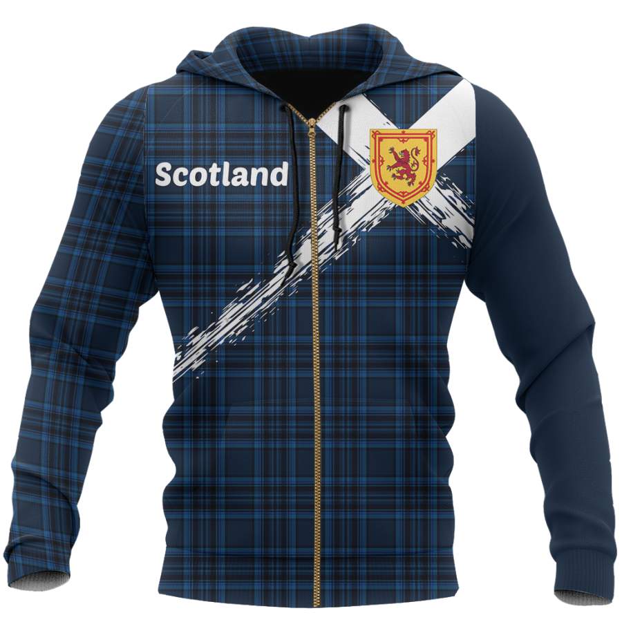 Scotland Saltire Celtic Thistle Hoodie Blue NNK 1514