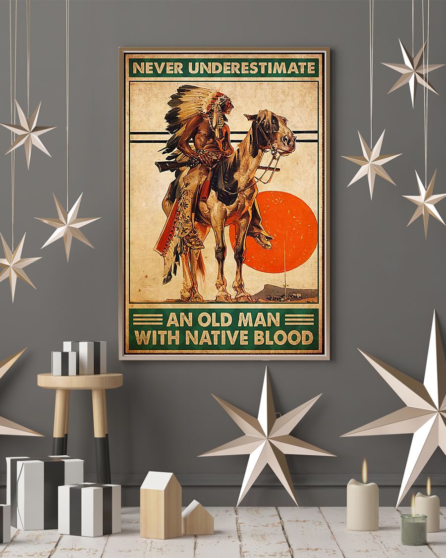Native American An Old Man Vertical Canvas And Poster | Wall Decor Visual Art