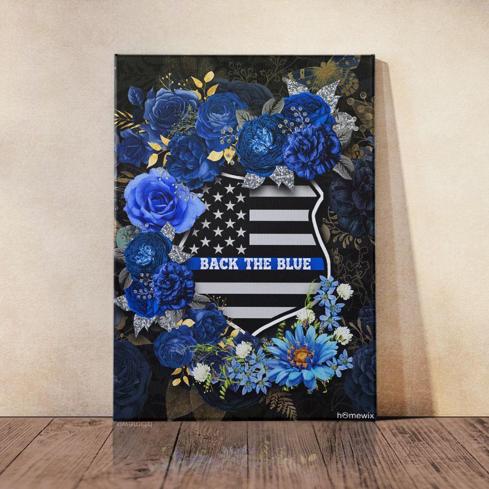 Back The Blue Police Officer Canvas And Poster Wall Art | Wall Decor