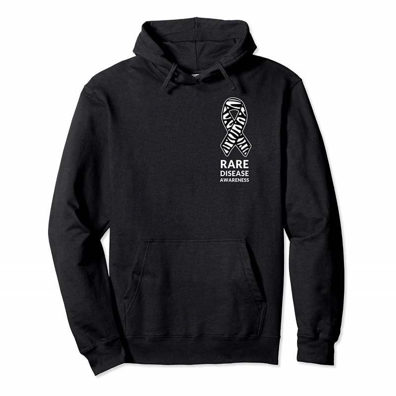 Zebra Ribbon Awareness Rare Disease Hoodie Minimalist