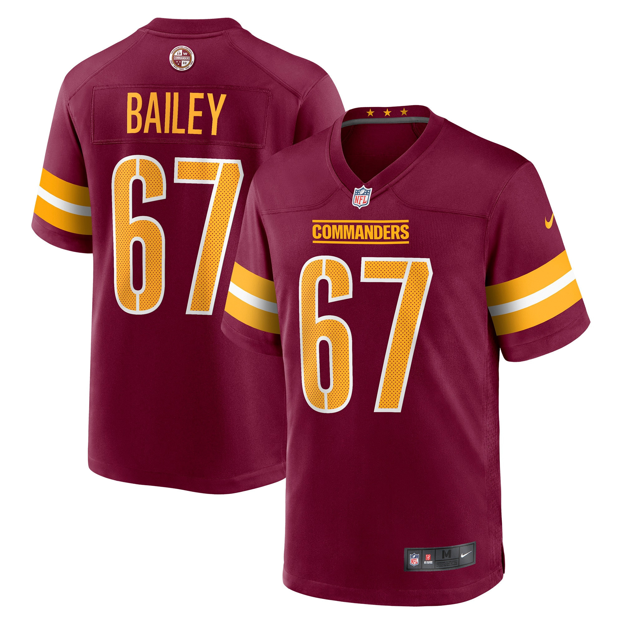 Zack Bailey Washington Commanders Game Jersey – Burgundy NFL