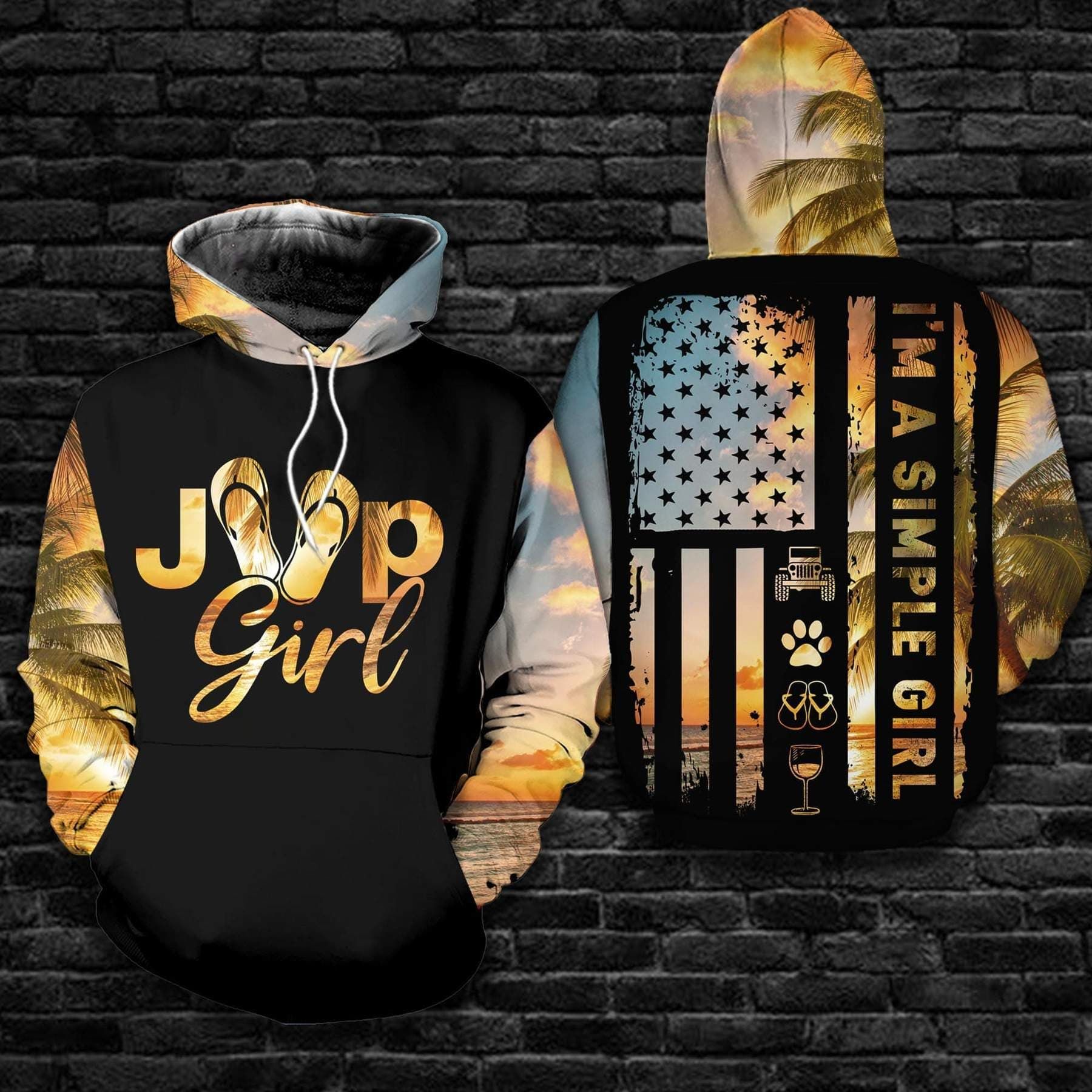 I’M A Simple Girl Jp Black Hoodie 3D