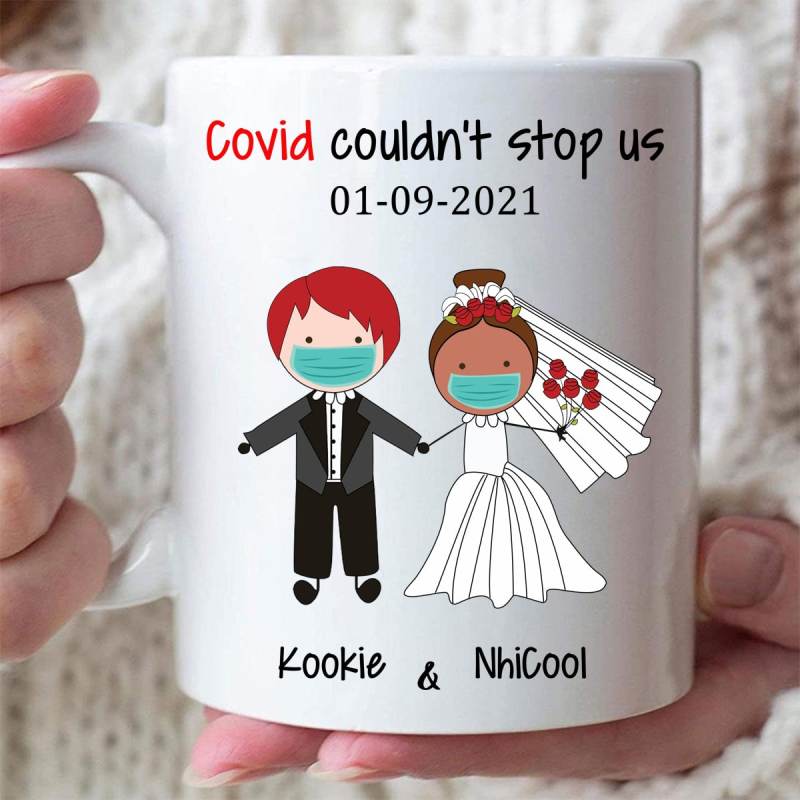 Personalized Funny Quarantine Wedding Gift, Bride And Groom Mug