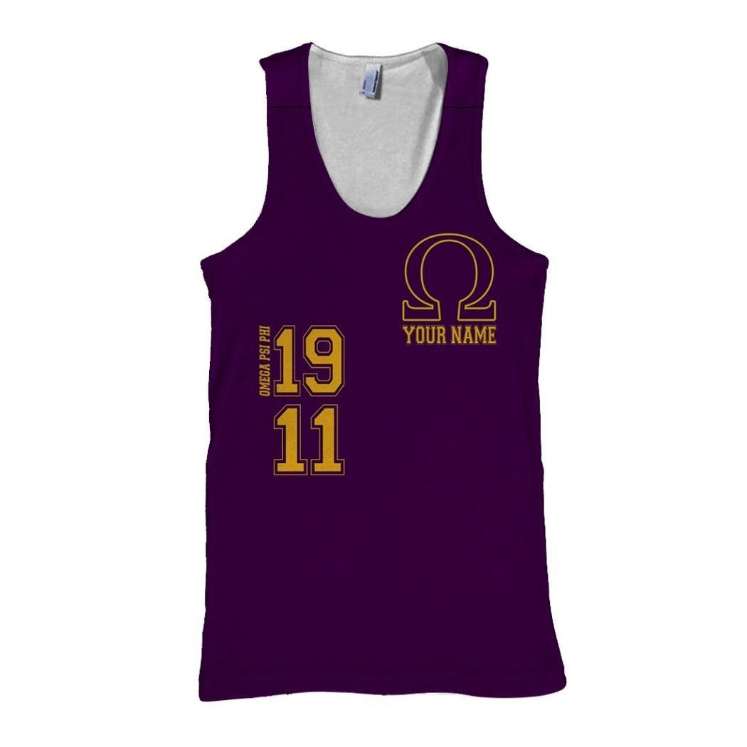 Bull Dog Make Hand Sign Omega Psi Phi Tank Top J5