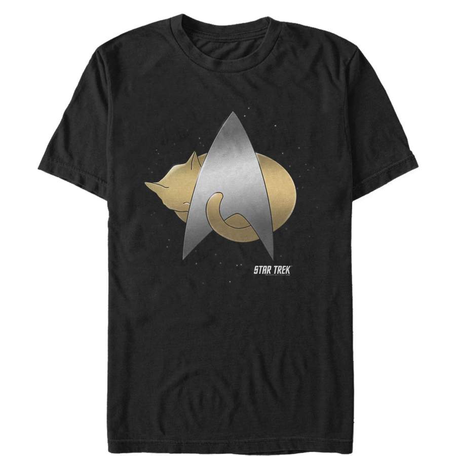 Star Trek Men’s Next Generation Starfleet Cozy Cat  T Shirt