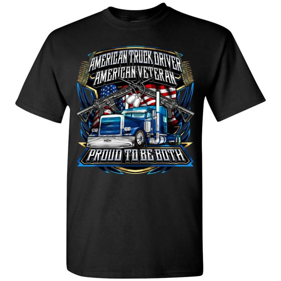 American Truck Driver American Veteran Trucker T-Shirt