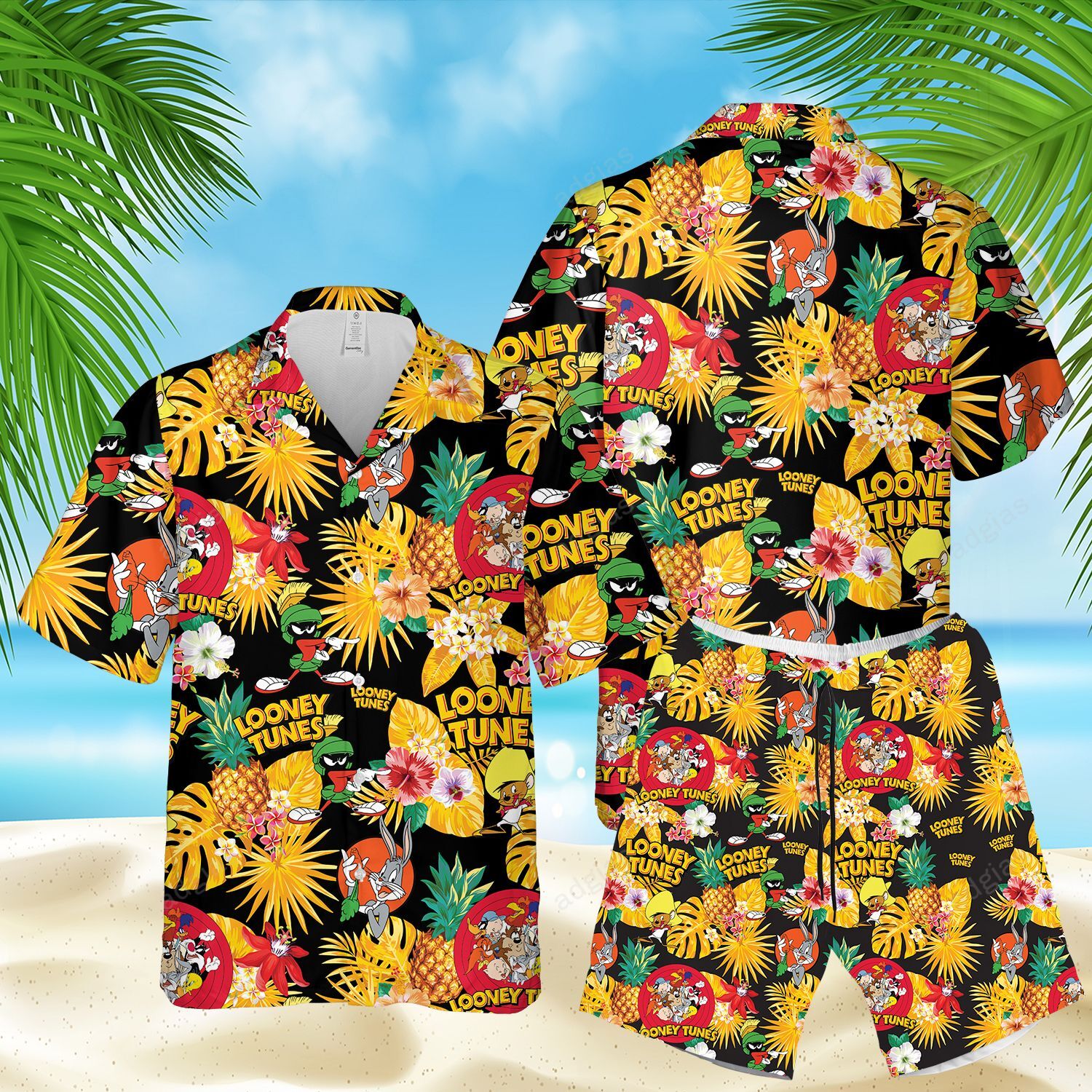 Looney Hawaii Pattern Short Sleeve Shirt Ha86812