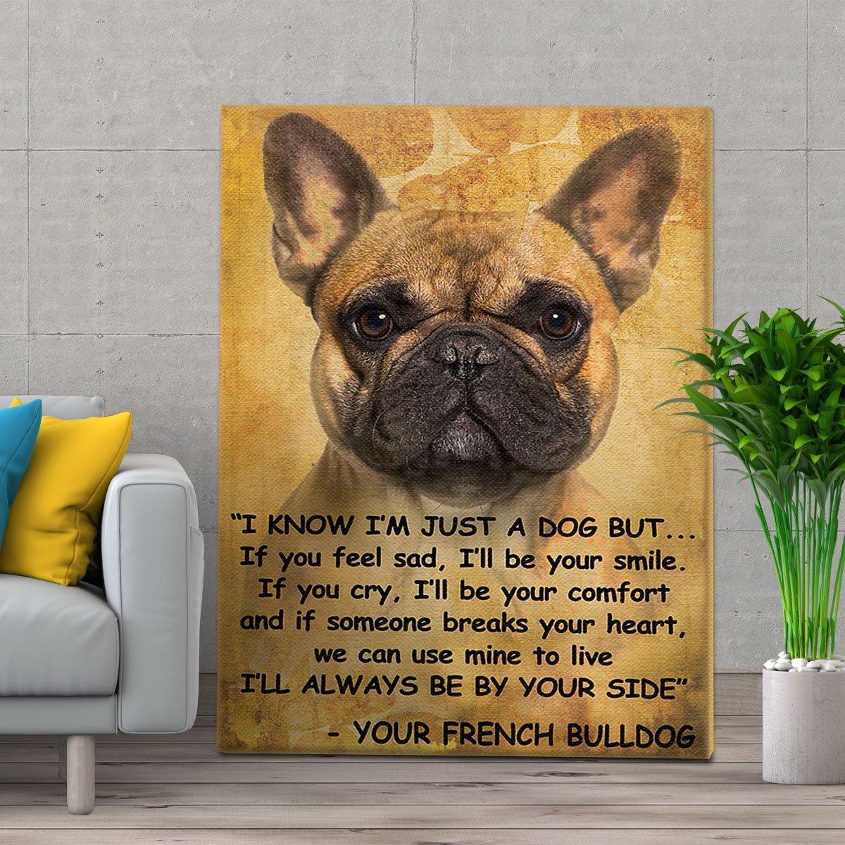 Puppy Cute French Bulldog Wall Art Canvas Gift For Dog Lovers – Matte Canvas