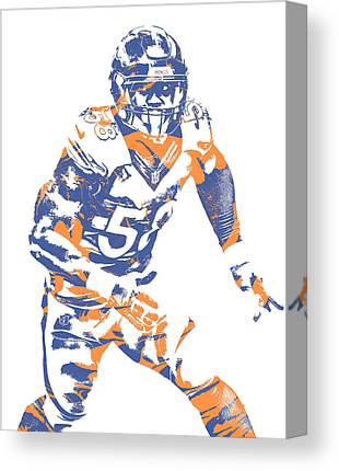 Von Miller Denver Broncos Pixel Art 20 Joe Hamilton Canvas Print