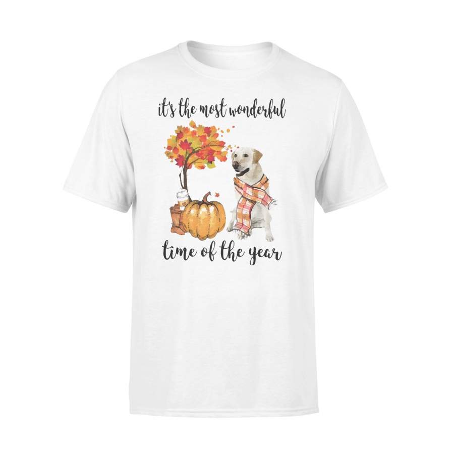 Fall Pumpkin It’s The Most Wonderful Time Of The Year Yellow Labrador T-Shirt