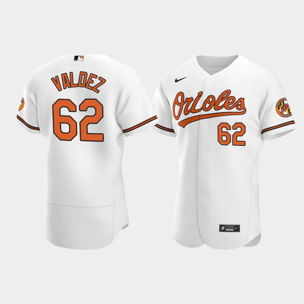 Cesar Valdez 62 Baltimore Orioles White Home Jersey