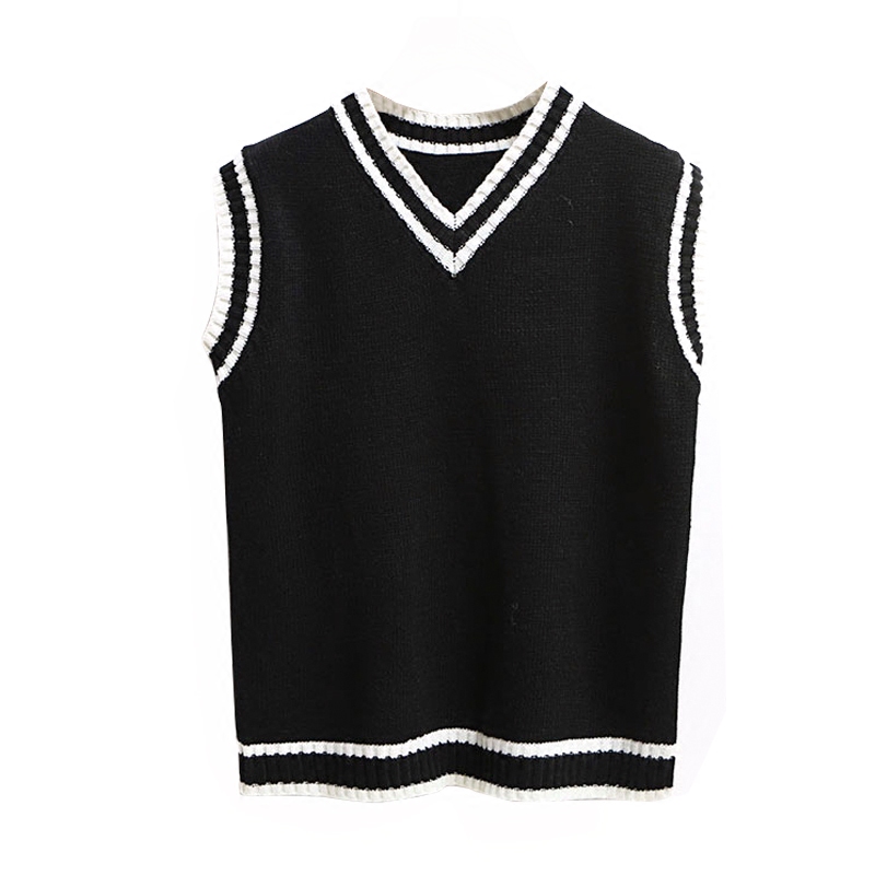 2019 Autumn Plus Size Sleeveless Vest Korean Casual Women Vest knit Striped sweater vest kz212 alx