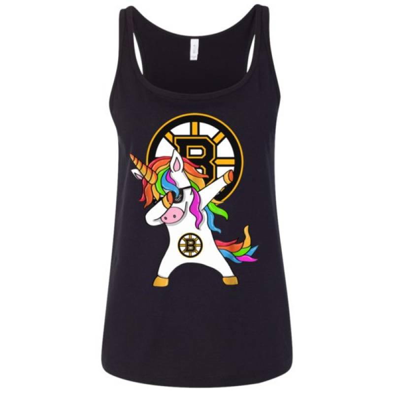 Dabbing Hip Hop Unicorn Dab Boston Bruins Shirt Ladies’ Relaxed Jersey Tank