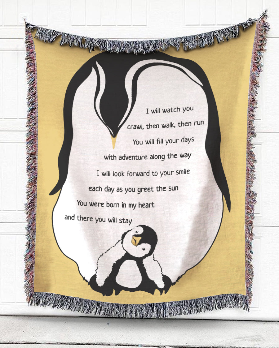 Woven Throw For Kids Birthday Gift, You Will Stay In My Heart, Cotton Blanket