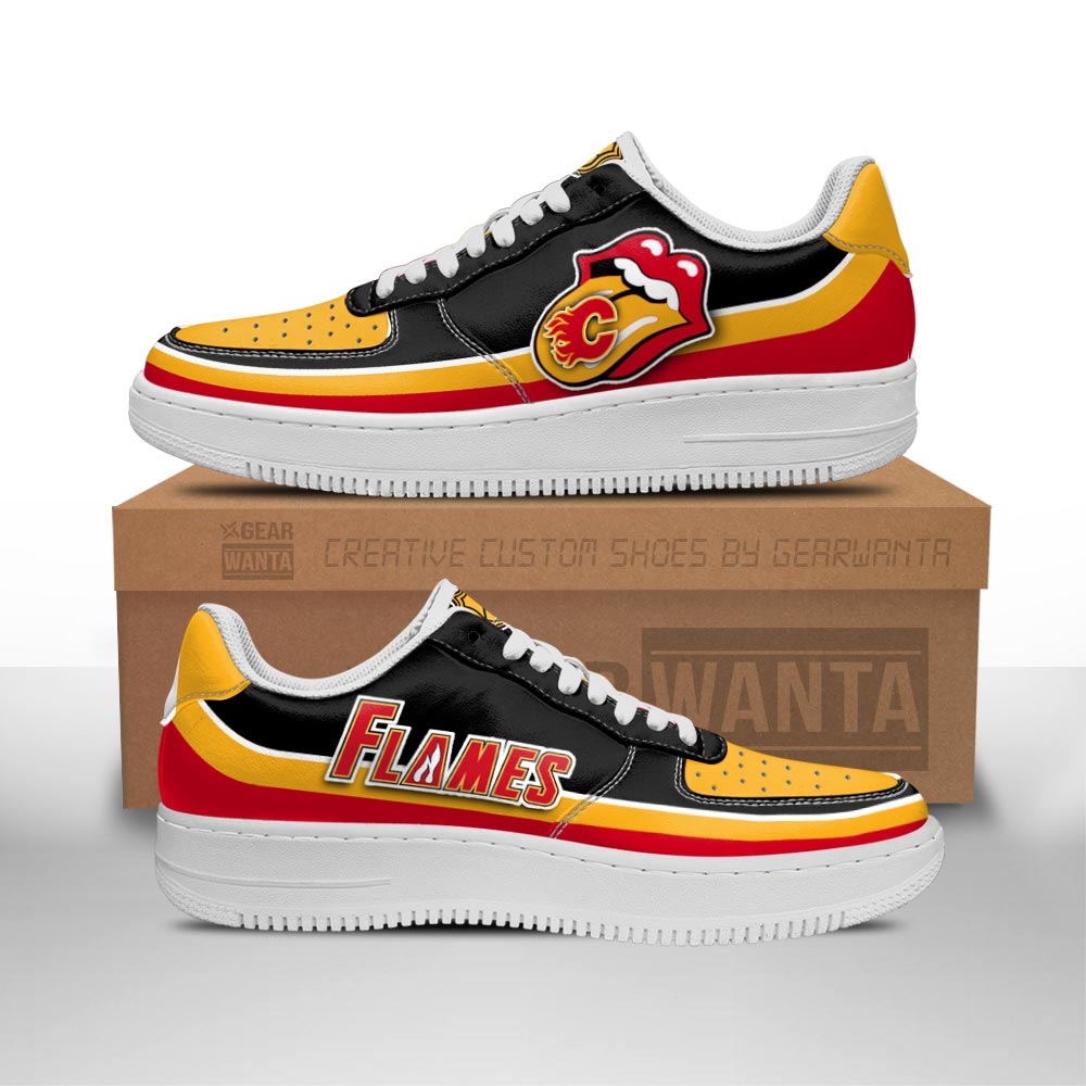 Calgary Flames Air Sneakers Custom Force Shoes Sexy Lips For Fans