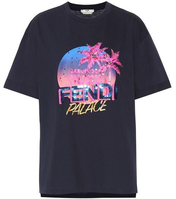 Fendi Sequined Logo T-Shirt