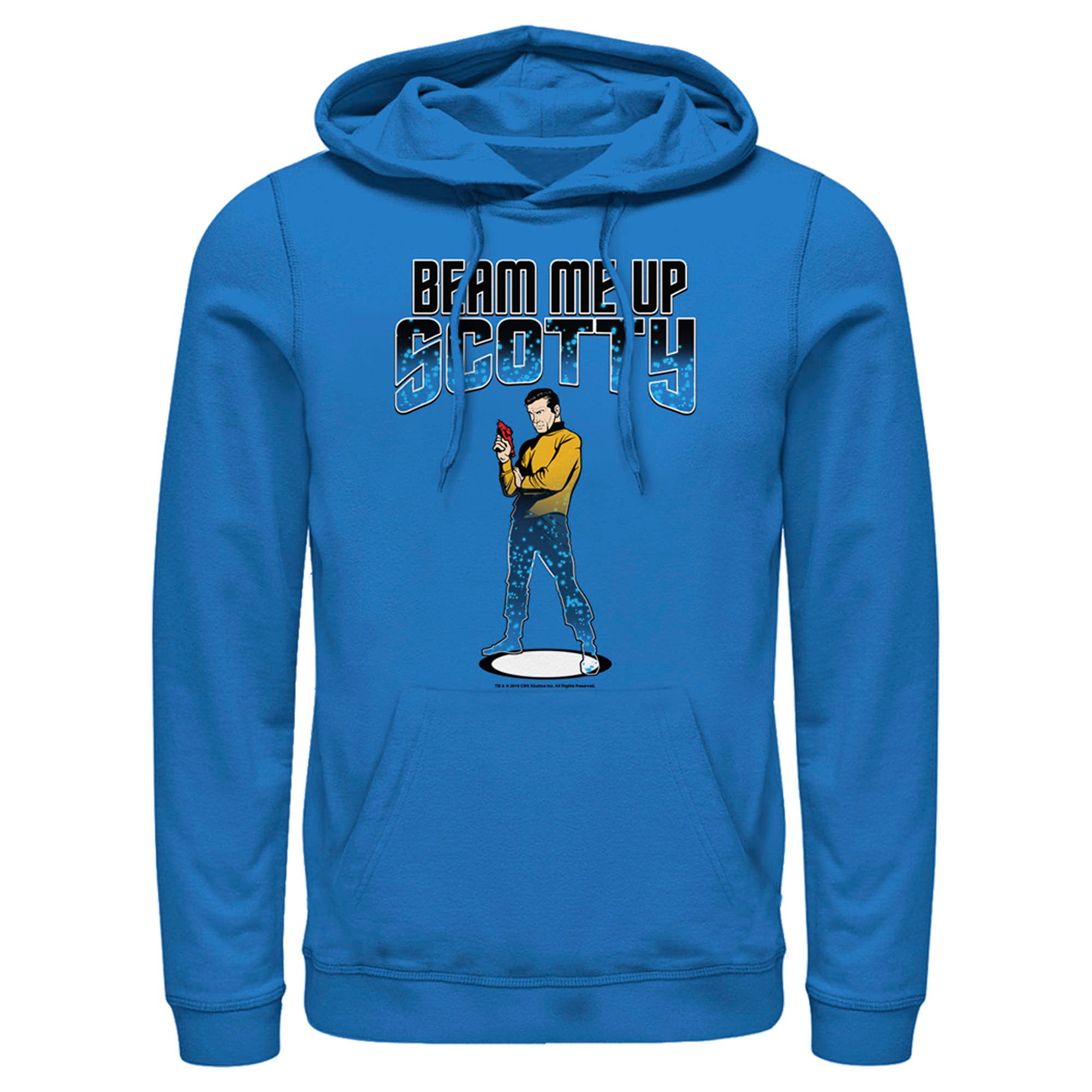 Men’S Star Trek Cartoon Kirk Beam Me Up Scotty Transporter Pull Over Hoodie