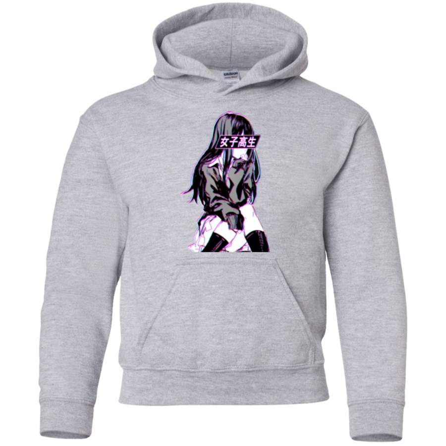 AGR SCHOOLGIRL (Glitch) – Sad Japanese Anime Aesthetic Youth Pullover Hoodie