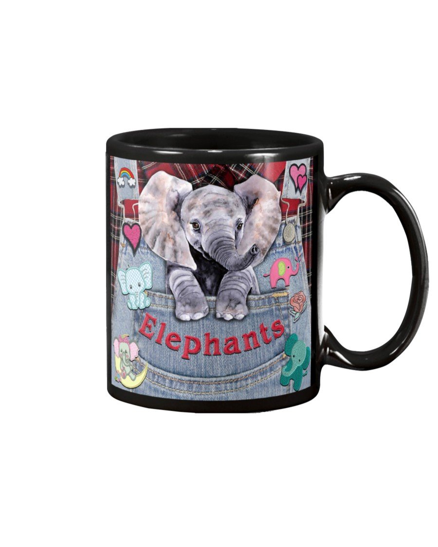 Just a farm girl who love elephant –  Black Mug, gift for you, gift for her, christmas gift, xmas gift, gift for elephant lover 22.1