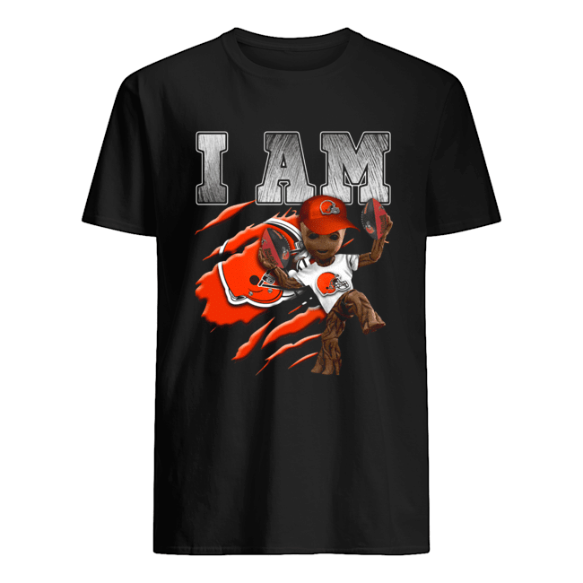 Baby Groot I Am Cleveland Browns Shirt Gift Trending Design Shirt