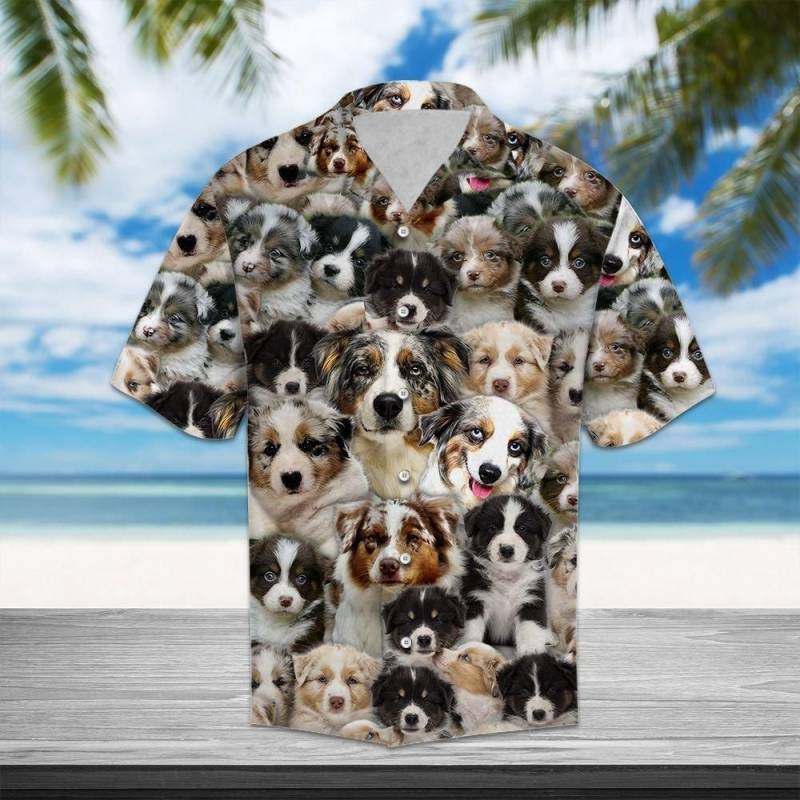 Artsyhomes Australian Shepherd Awesome Hawaiian Ha54795