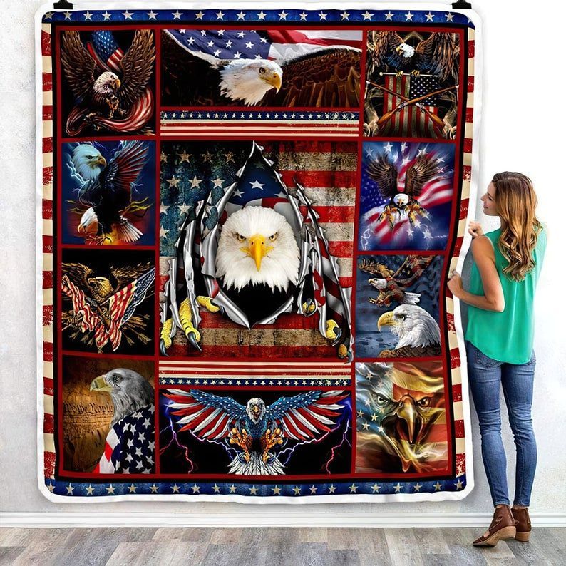 American Flag Eagle Home Decor Quilt Blanket