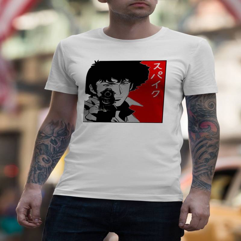 Crushtee Spike Spiegel Bang Shirt, 11 colors,Cowboy Bebop,Space Cowboy shirt,90s anime,anime shirt,retro anime,aesthetic,art shirt,Unisex Tee