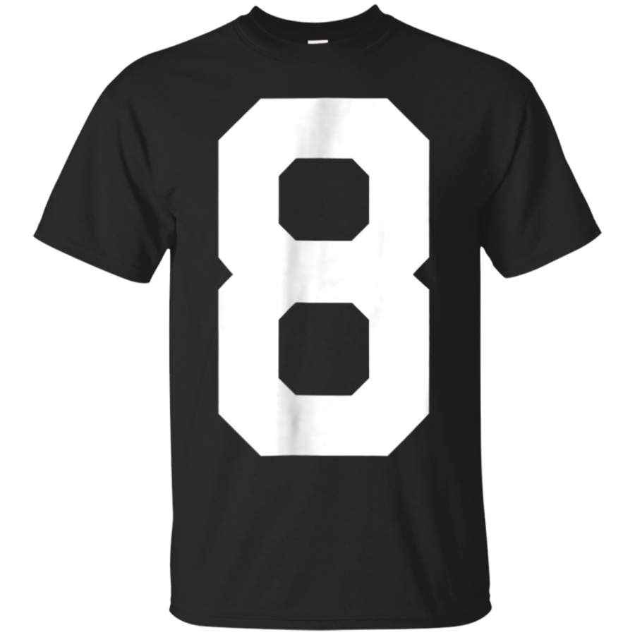 AGR 8 Sports Jersey Number T-Shirt for Team Fan Player Coach