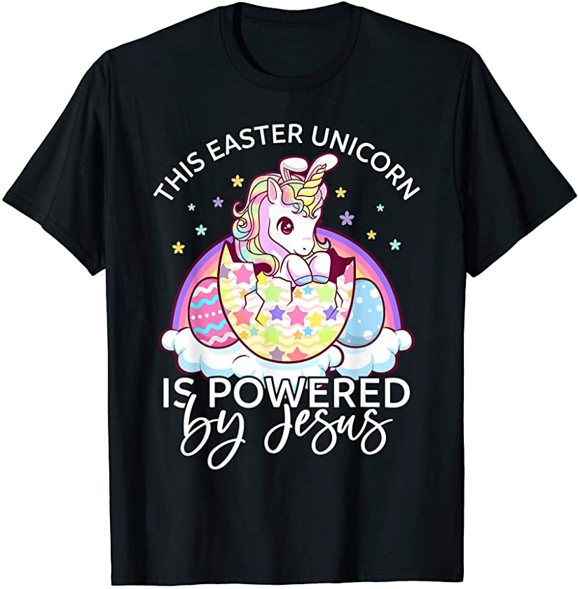 Christian Easter Unicorn Bunny Girls Kids Easter Eggs Jesus T-Shirt