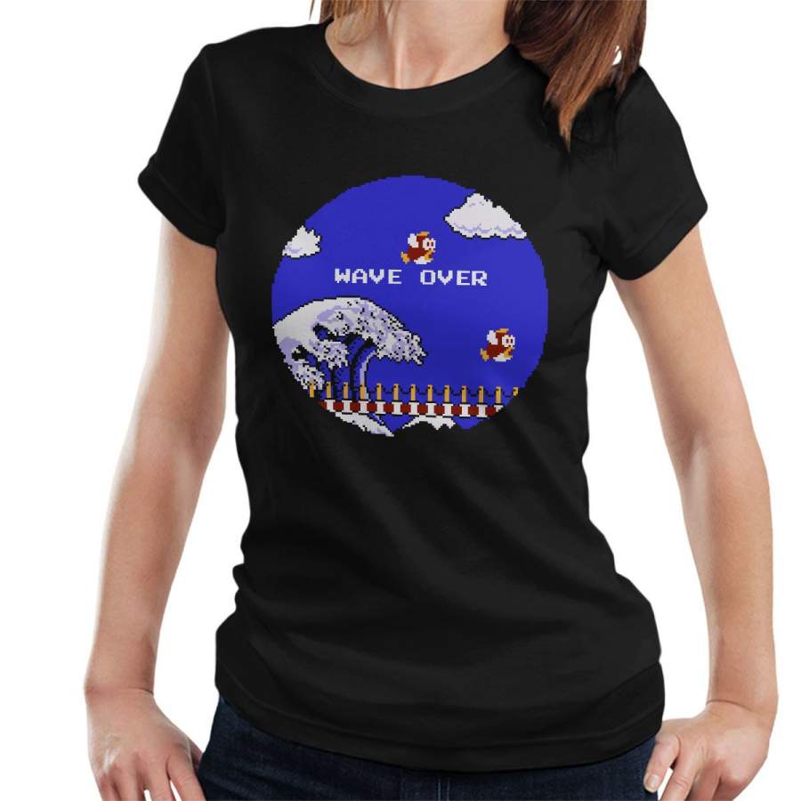 Wave Over Super Mario Kanagawa Women’s T-Shirt