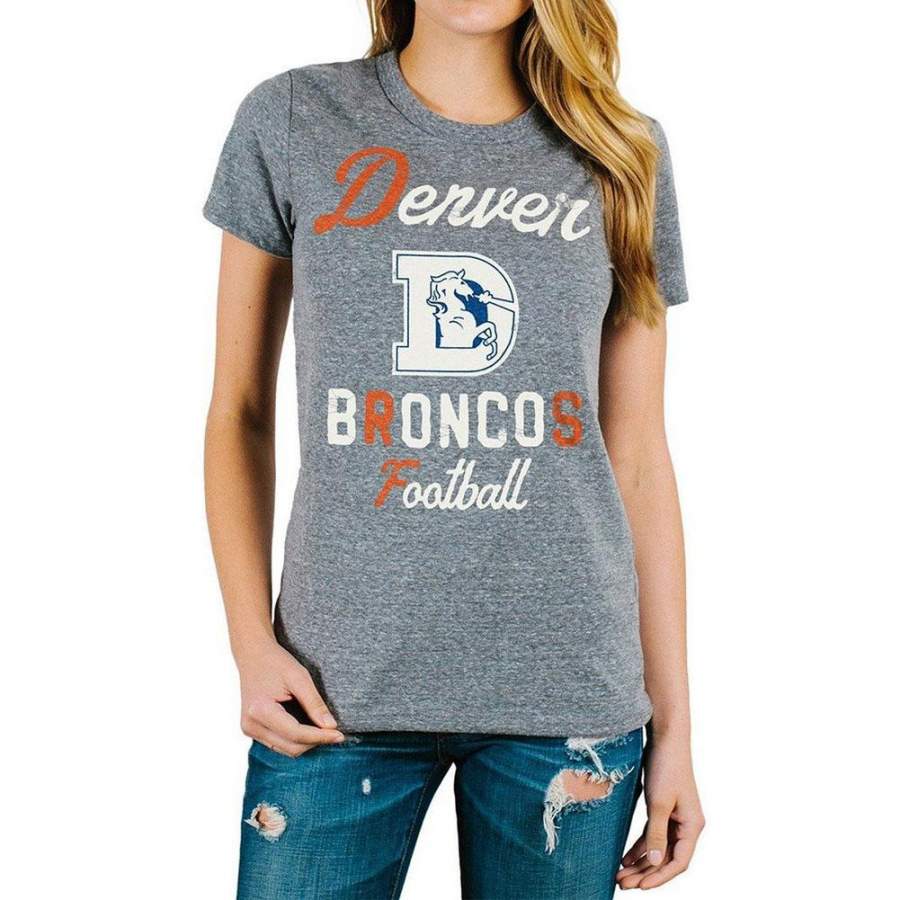 Denver Broncos – Letters And Logo Touchdown Tri-Blend Juniors T-Shirt