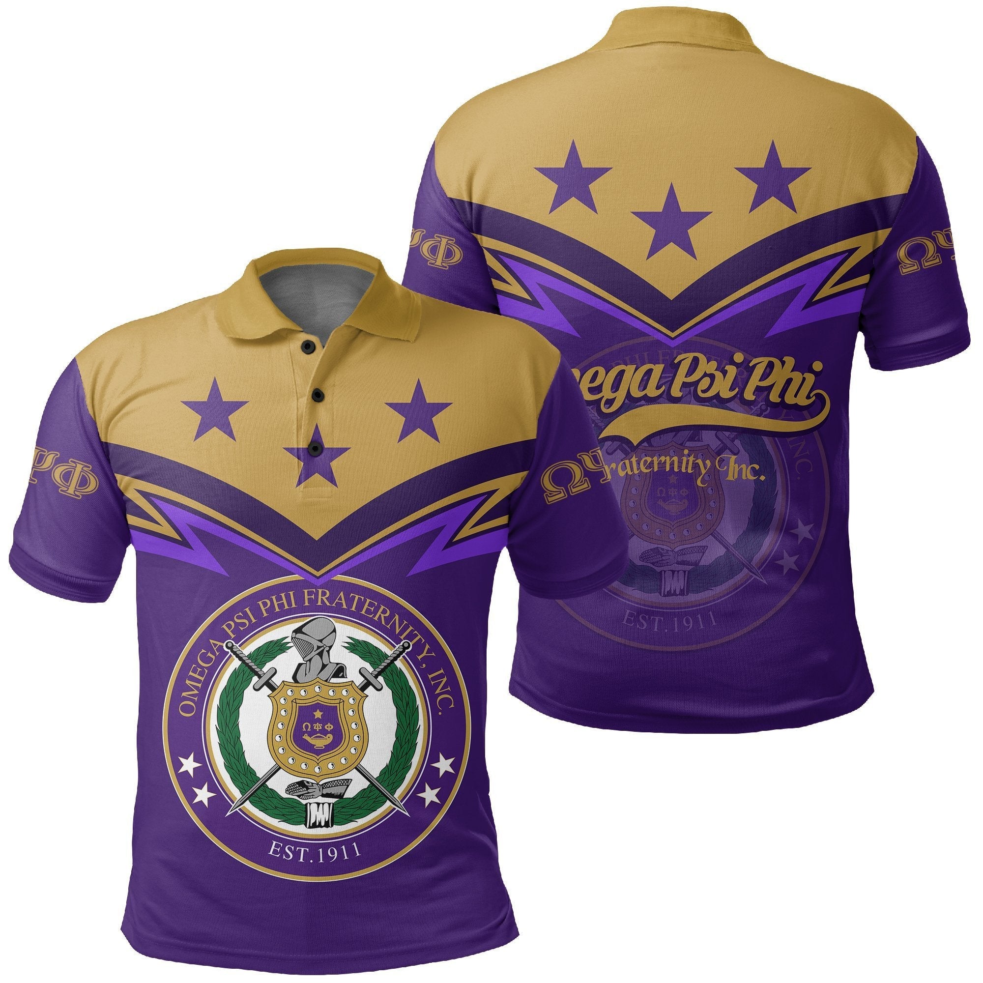 Fraternity Polo – Original Omega Psi Phi Polo Shirt Zig Zag Style