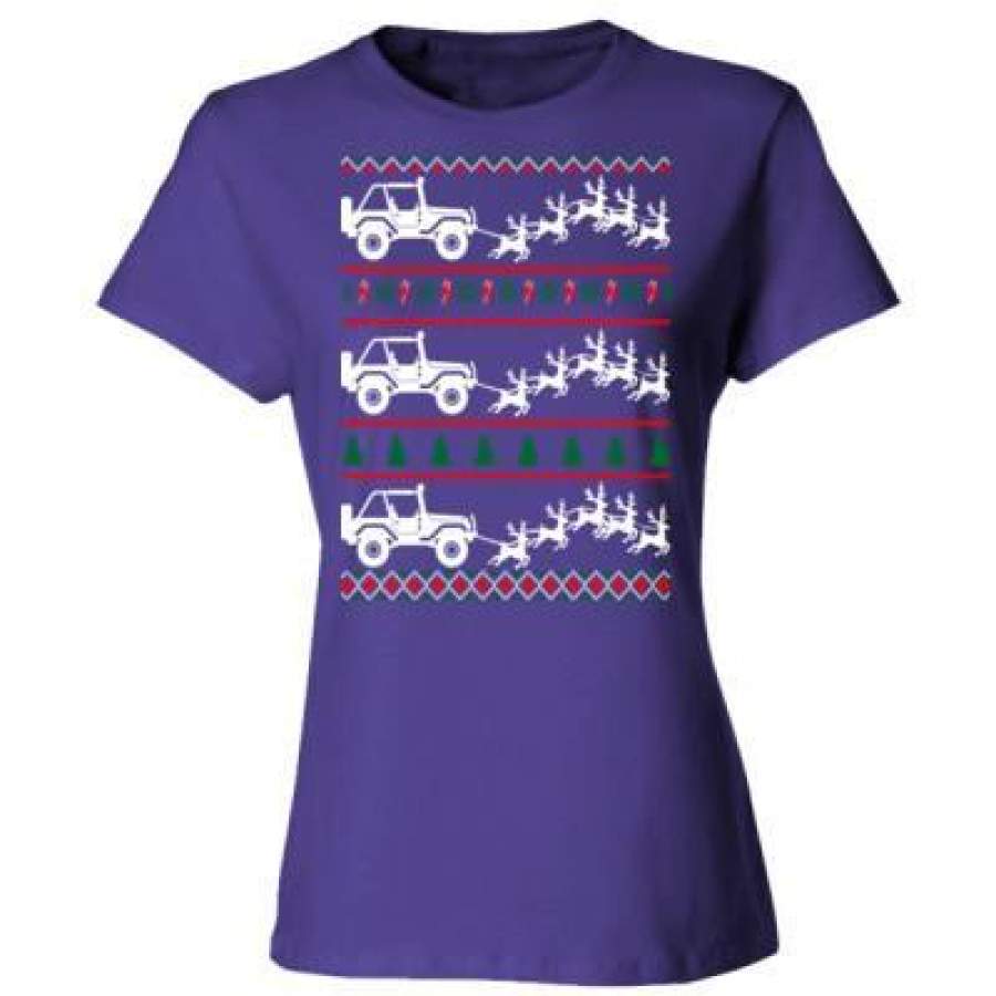 AGR Jeep Ugly Christmas Sweater – Ladies’ Cotton T-Shirt