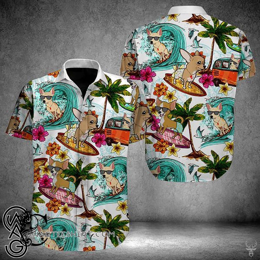 Beach Shirt Beach Hawaii Chihuahua Hawaiian Shirt- Chillicothemall