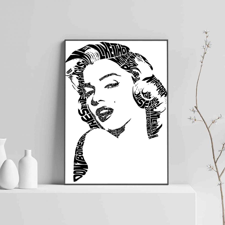 Marilyn Monroe Quotes Typography Silhouette Poster - Poster Art Design