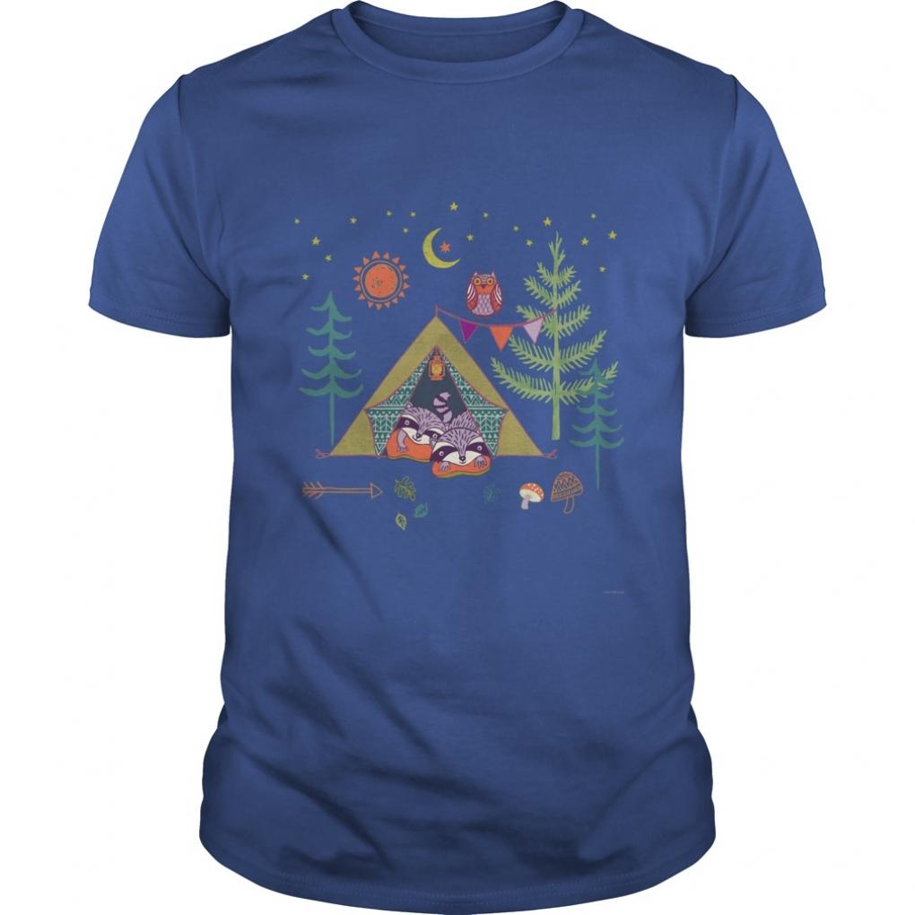 Woodland Animals Campout T-Shirt Guys Tee 643196818