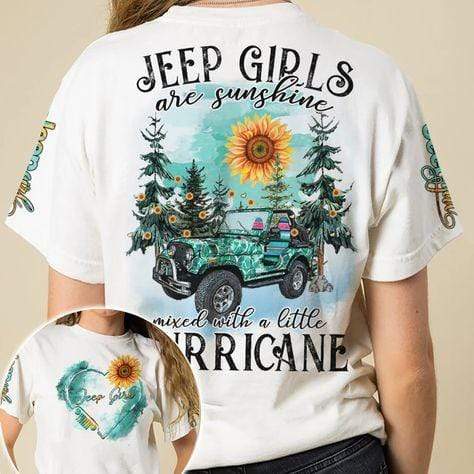 Jeep Girls Are Sunshine Forest Aop Unisex T-Shirt