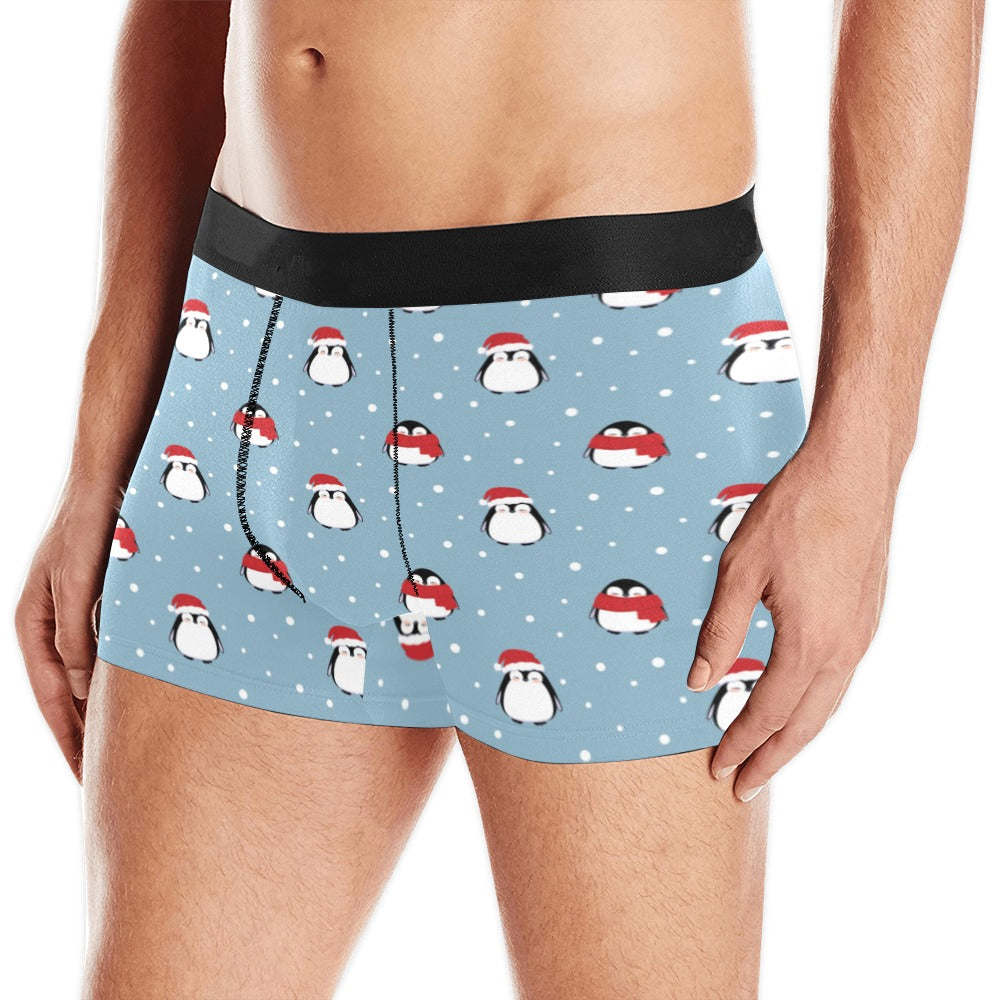 Cute Penguin Christmas Snow Pattern Men’S All Over Print Boxer Briefs Men’S Underwear