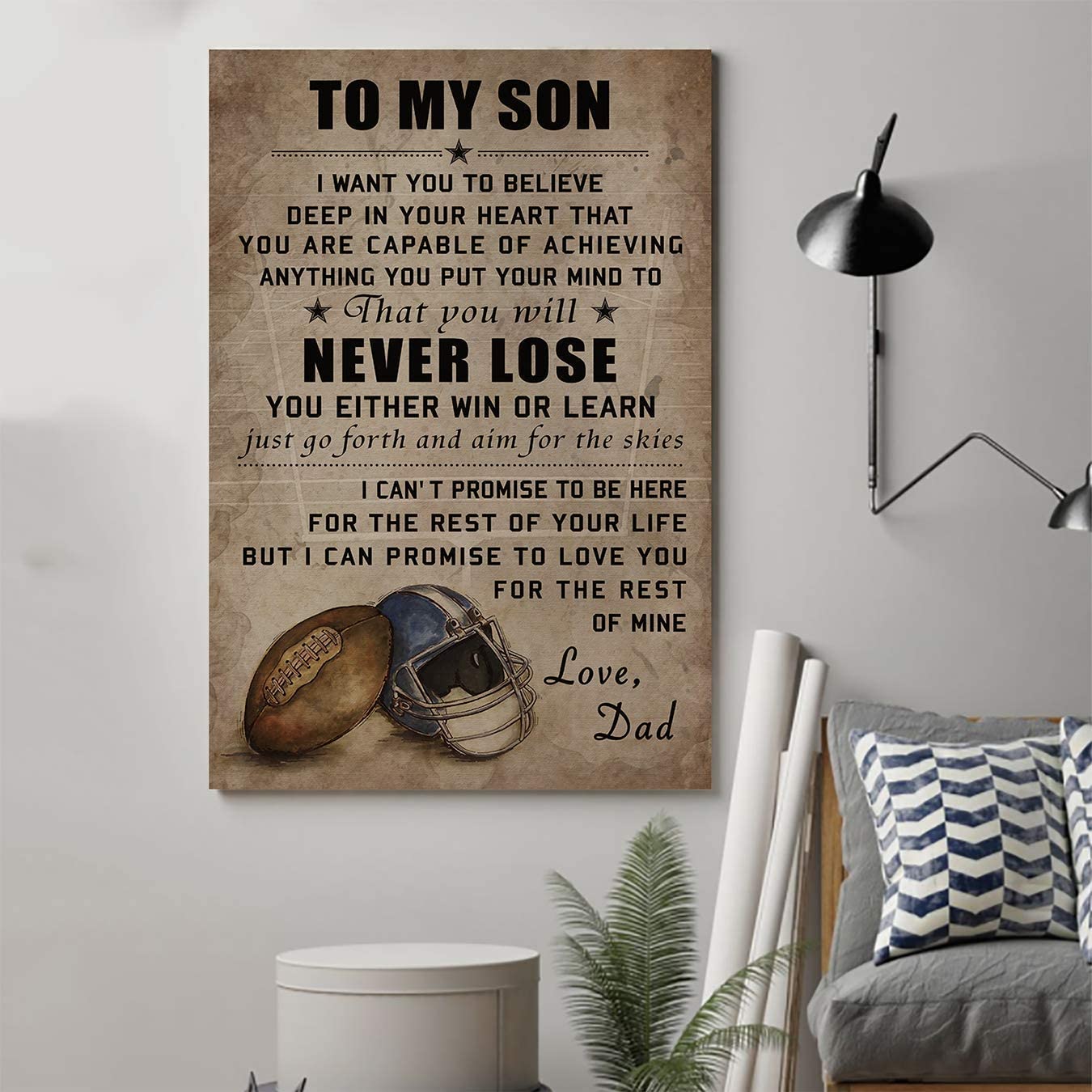 Posters-7 Lda American Football Poster – Dad to Son – Never Lose-SP