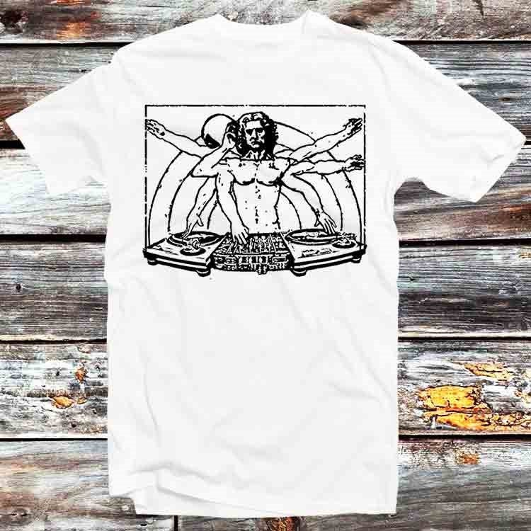 DJ DaVinci Weird Graphic Record Funny 80s T Shirt Vintage Retro Cool Gift Mens Womens Unisex Cartoon Anime Top Tee B537