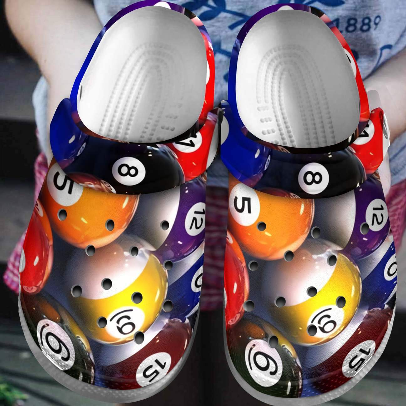 Pool Balls Personalized Clog, Custom Name, Text, Color, Number Fashion Style For Women, Men, Kid, Print 3D