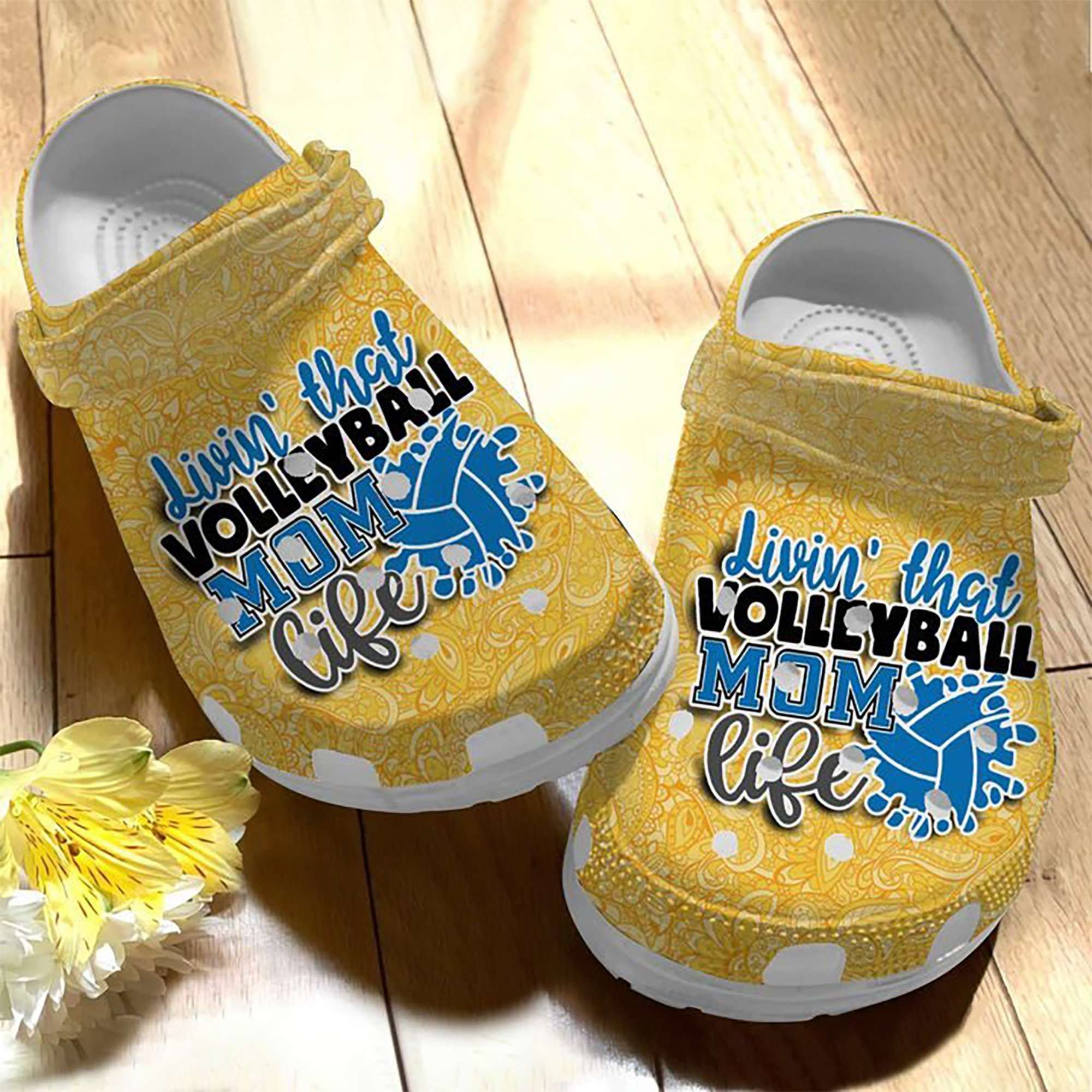 Volleyball Mom Gold Indian Doodle Ornament Crocs Crocband Clog Evg5768