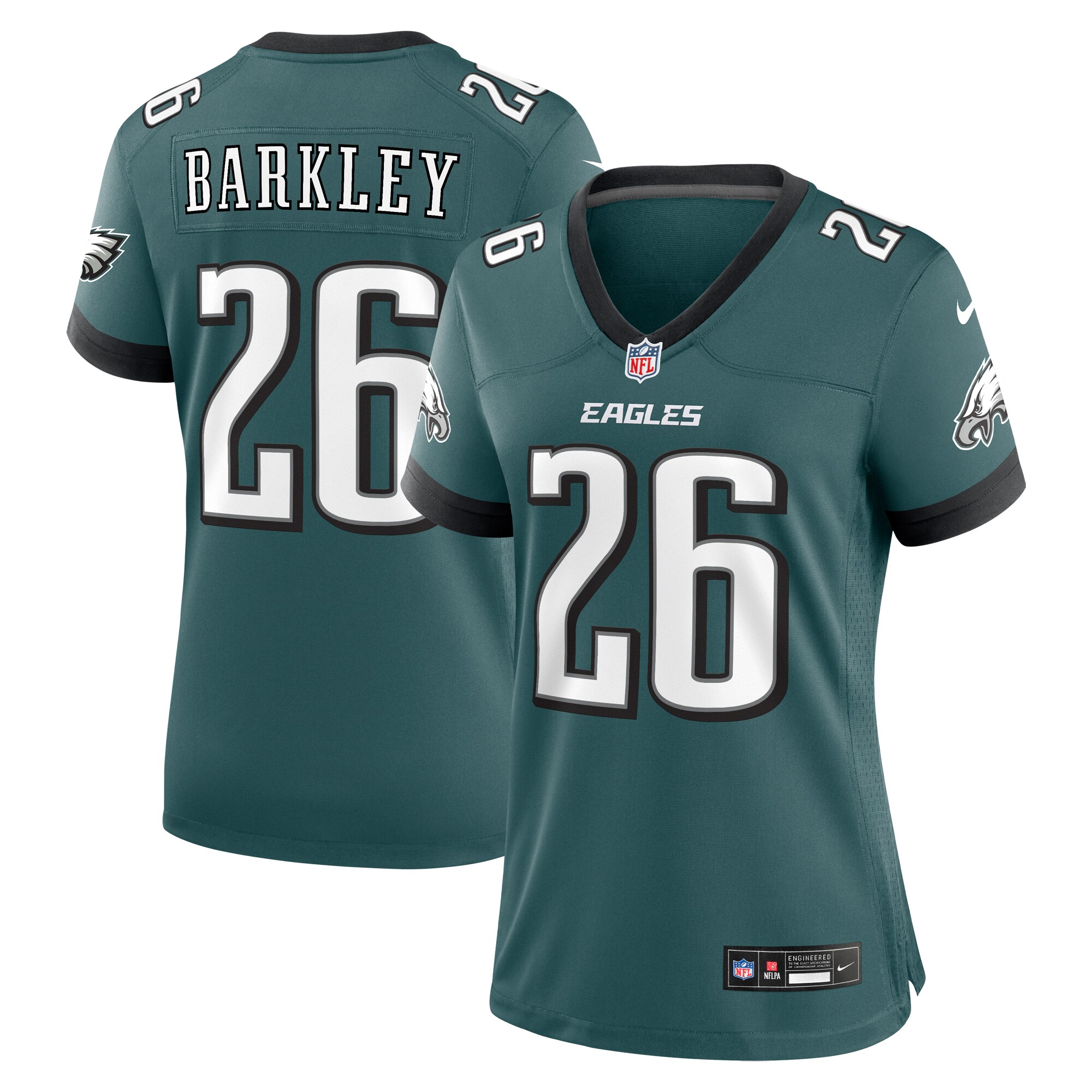 Saquon Barkley Philadelphia Eagles Women's Game Player Jersey – Midnight Green