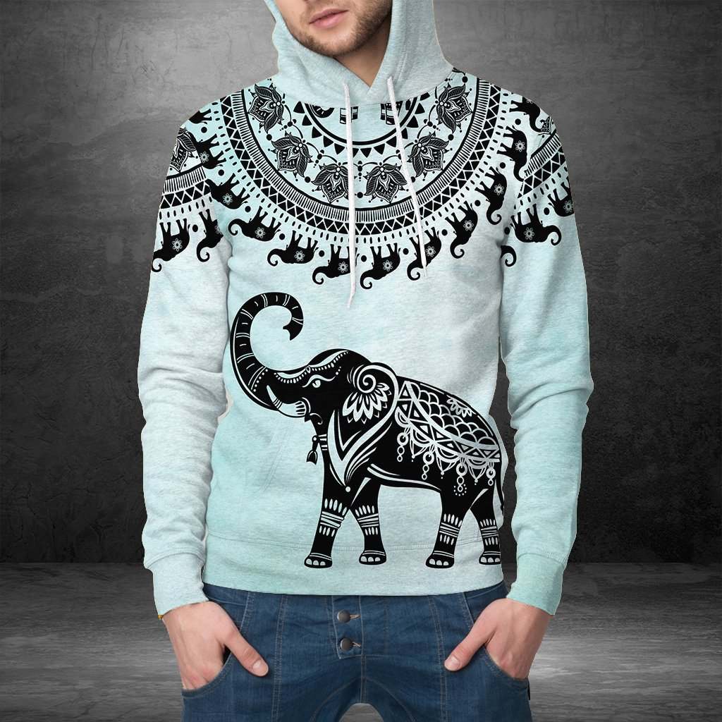 Tribal Mandala Elephant Green Unique 3D Printed Sublimation Hoodie Hooded Sweatshirt Comfy Soft And Warm For Men Women S To 5Xl Ctc22034553